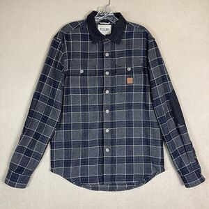 Roark‎ Button Up Shirt Adult Medium Gray Blue Plaid Long Sleeve Outdoor Mens